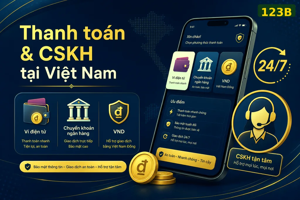 Hình minh họa thanh toán MOMO VietQR ngân hàng VN tại 123B